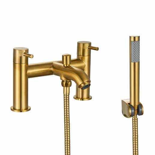 Ottone Bath Shower Mixer Brushed Brass