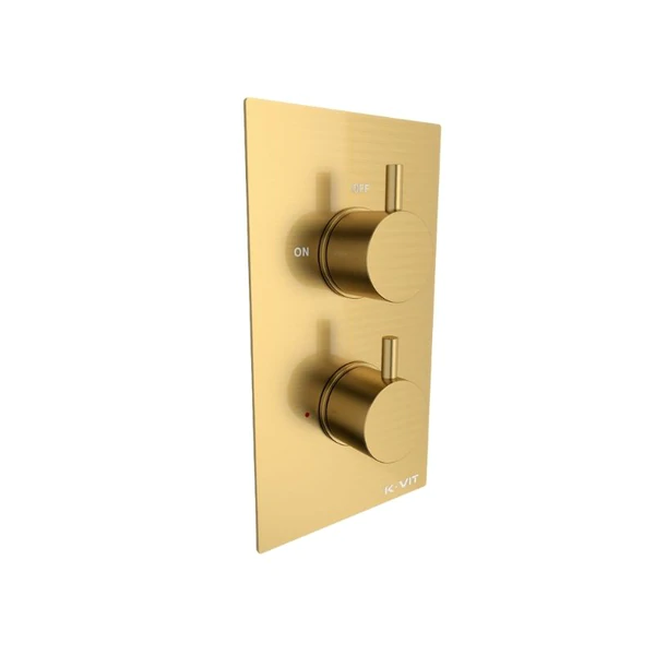 Ottone Concealed Therm. Shower Valve with Diverter Brushed Brass