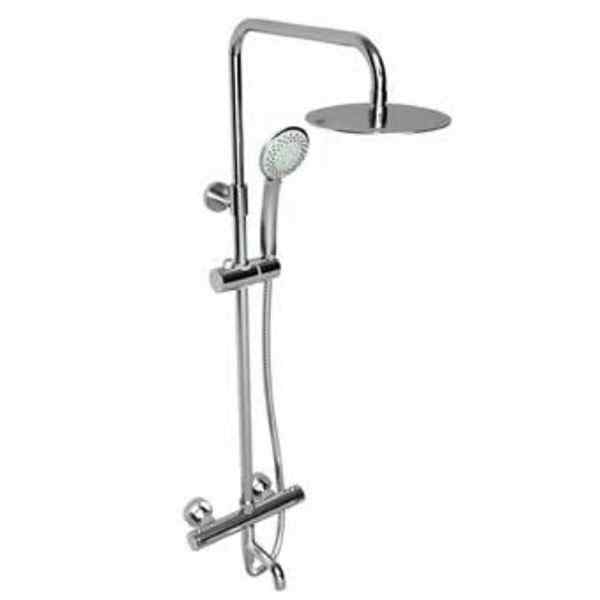 Plan Thermostatic Bar Shower with rigid riser and bath filler spout