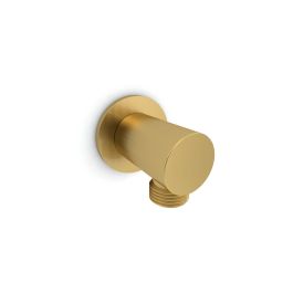 Round Outlet Elbow Brushed Brass